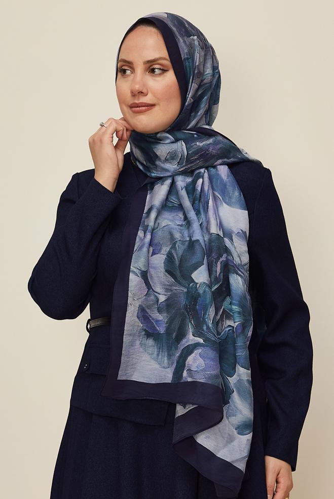 Vêtements hijab BLEU MARINE 8612 ALVİNA ALLURE ŞAL(NRL) - ALVİNA