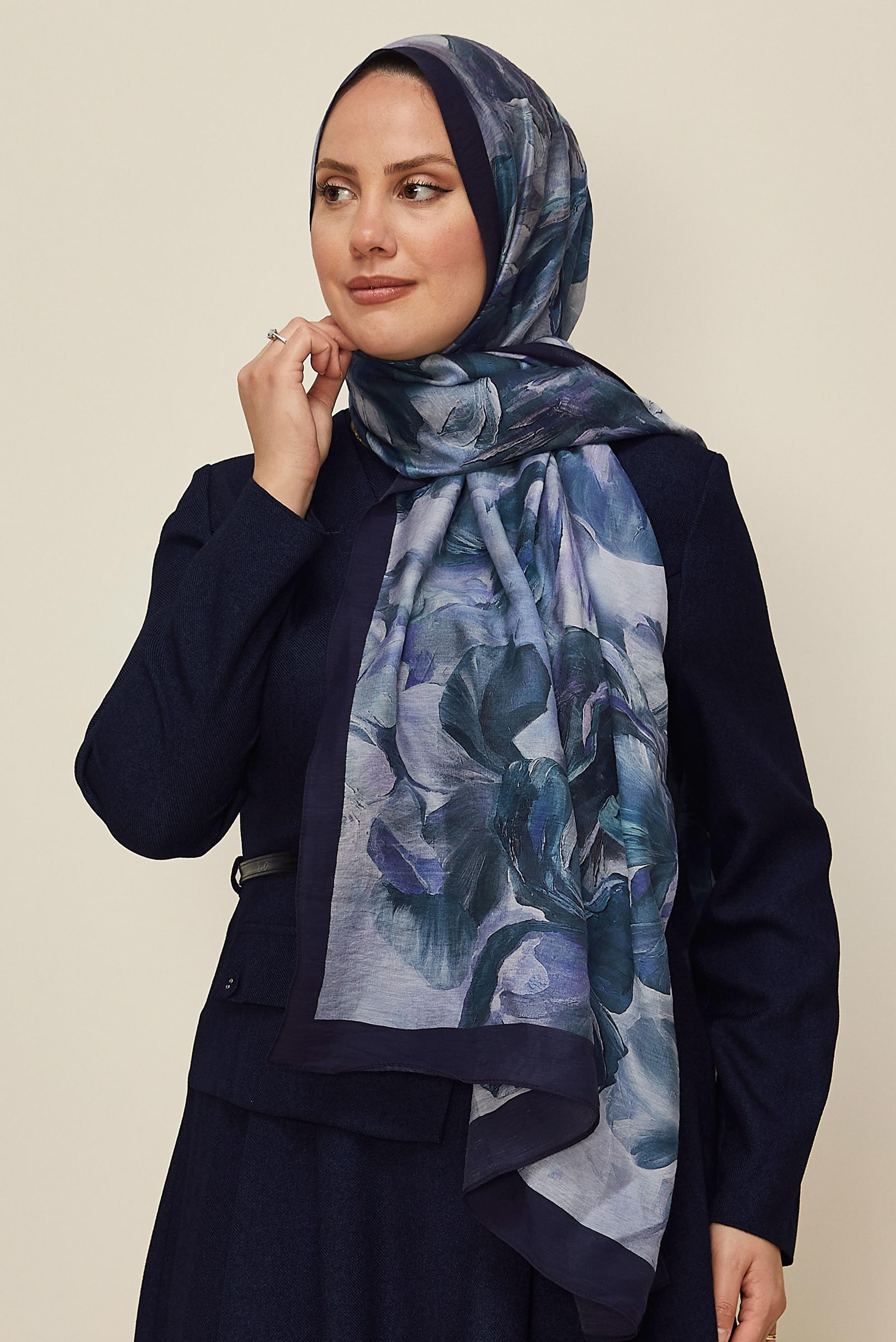 Vêtements hijab BLEU MARINE 8612 ALVİNA ALLURE ŞAL(NRL)
