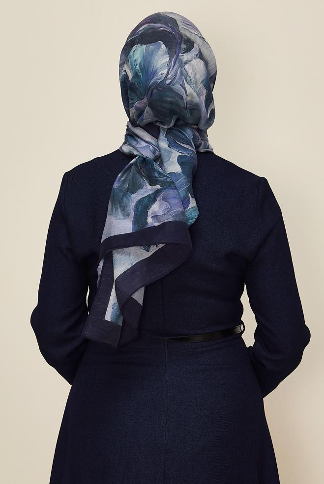 Vêtements hijab BLEU MARINE 8612 ALVİNA ALLURE ŞAL(NRL) - ALVİNA