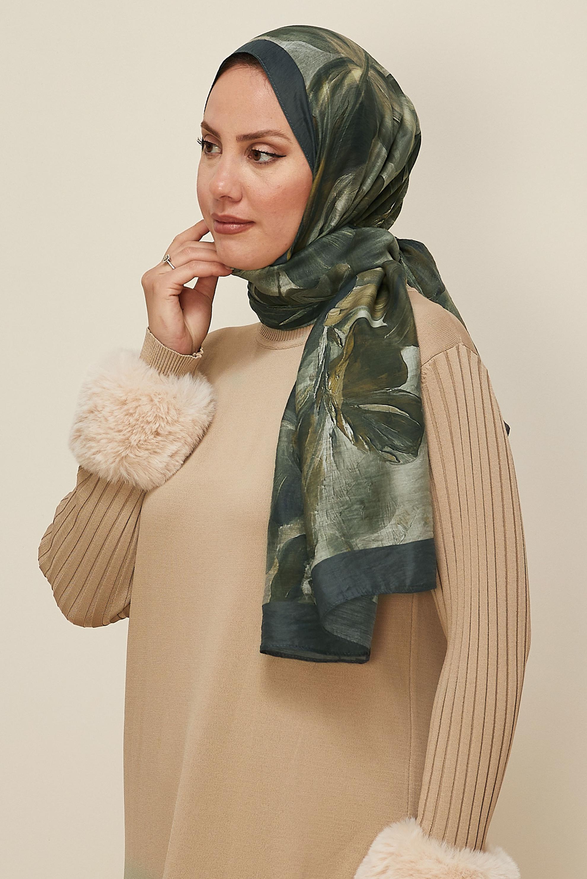 Vêtements hijab GRIS 8612 ALVİNA ALLURE ŞAL(NRL)