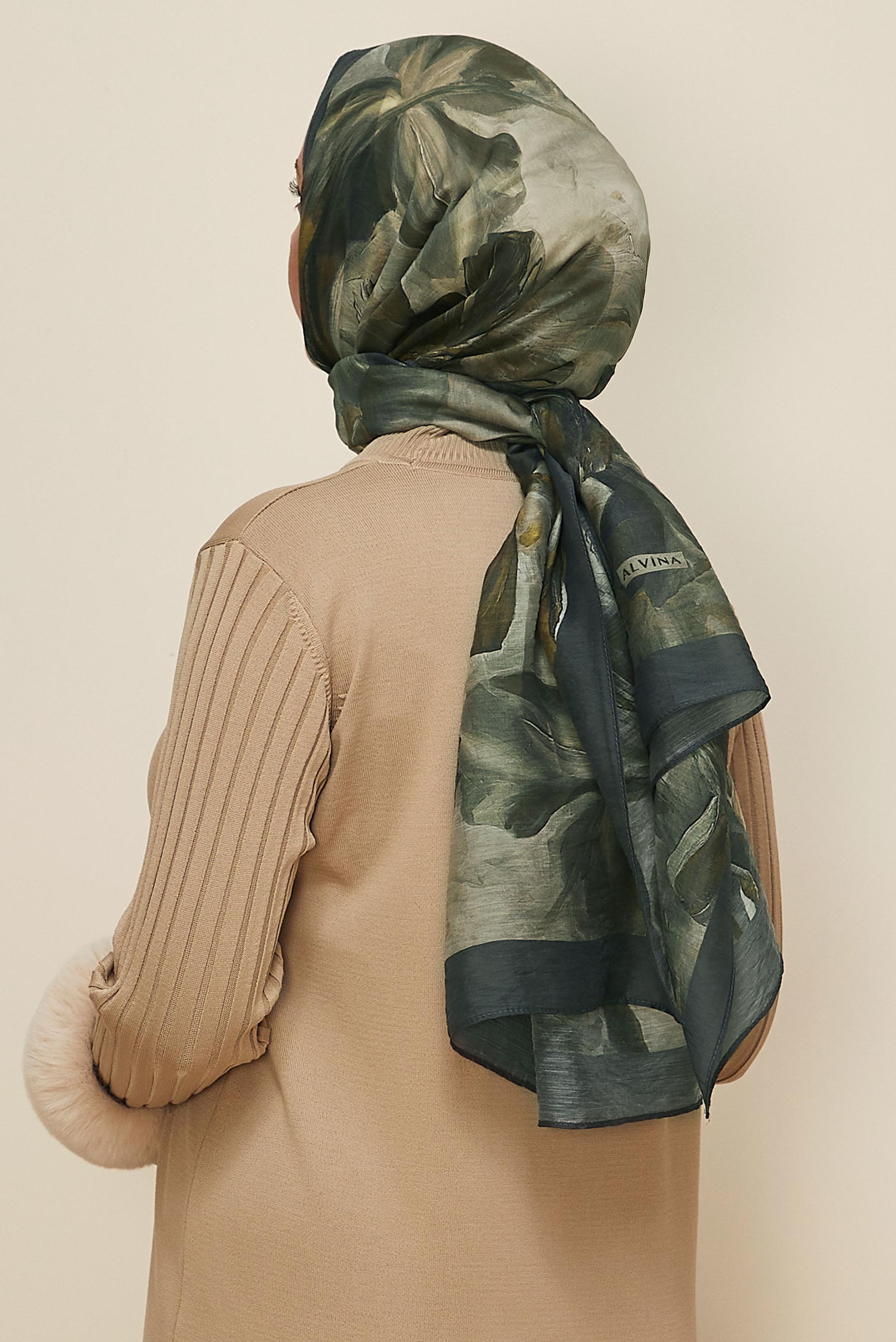 Vêtements hijab GRIS 8612 ALVİNA ALLURE ŞAL(NRL)