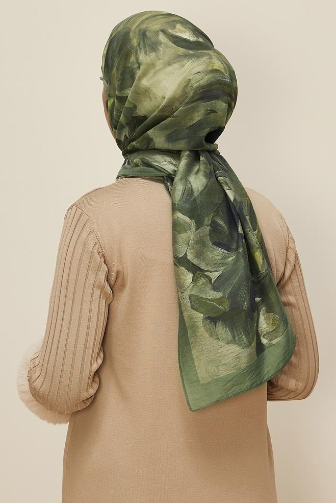 Vêtements hijab VERT 8612 ALVİNA ALLURE ŞAL(NRL) - ALVİNA