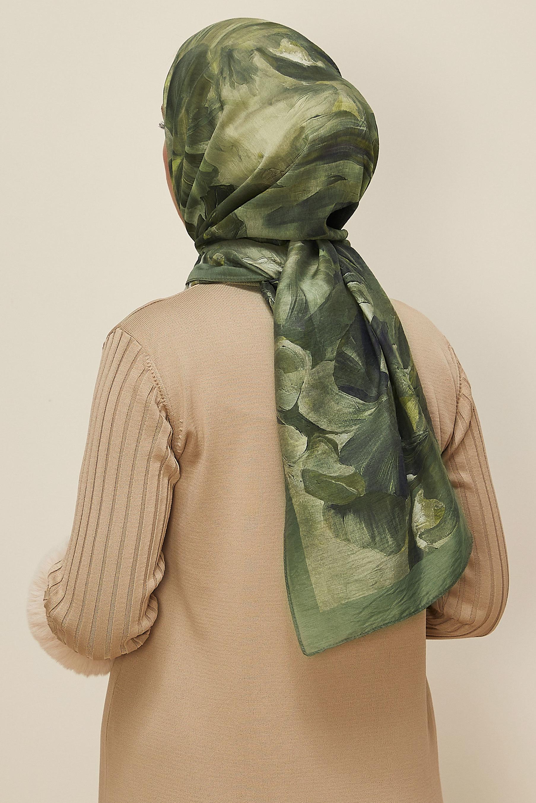 Vêtements hijab VERT 8612 ALVİNA ALLURE ŞAL(NRL)