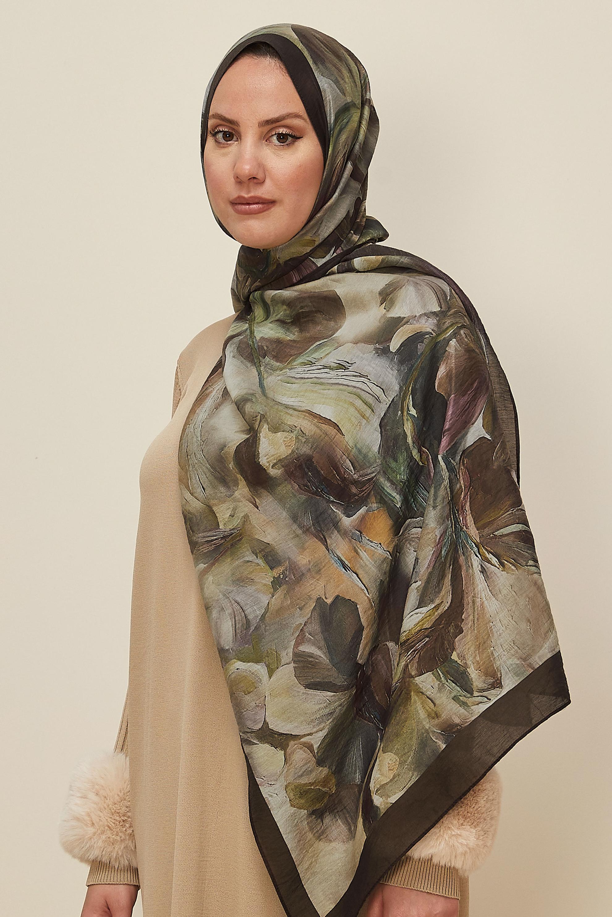 Vêtements hijab VERT 8612 ALVİNA ALLURE ŞAL(NRL)