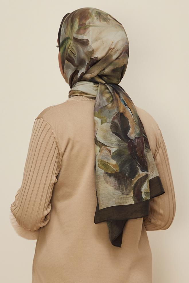 Vêtements hijab VERT 8612 ALVİNA ALLURE ŞAL(NRL) - ALVİNA