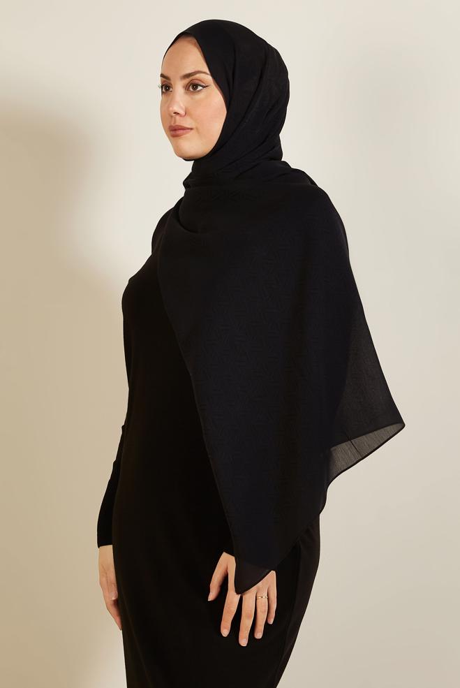 Tesettür giyim SİYAH 8613 ALVİNA VELLURE ŞAL (NRL) - ALVİNA