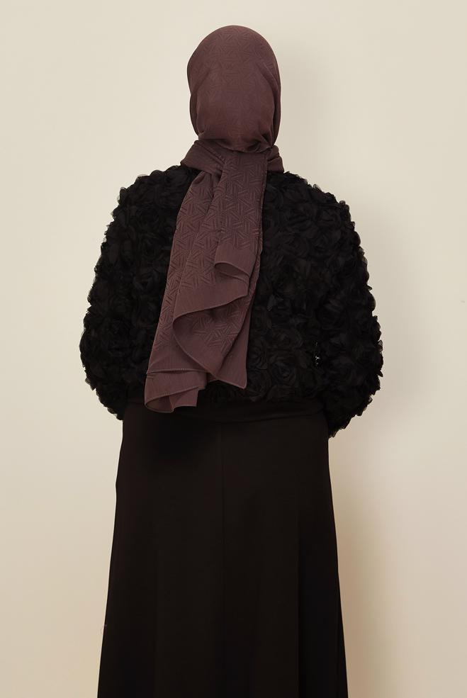 Tesettür giyim KAHVE ALVİNA VELLURE ŞAL 8613 - ALVİNA