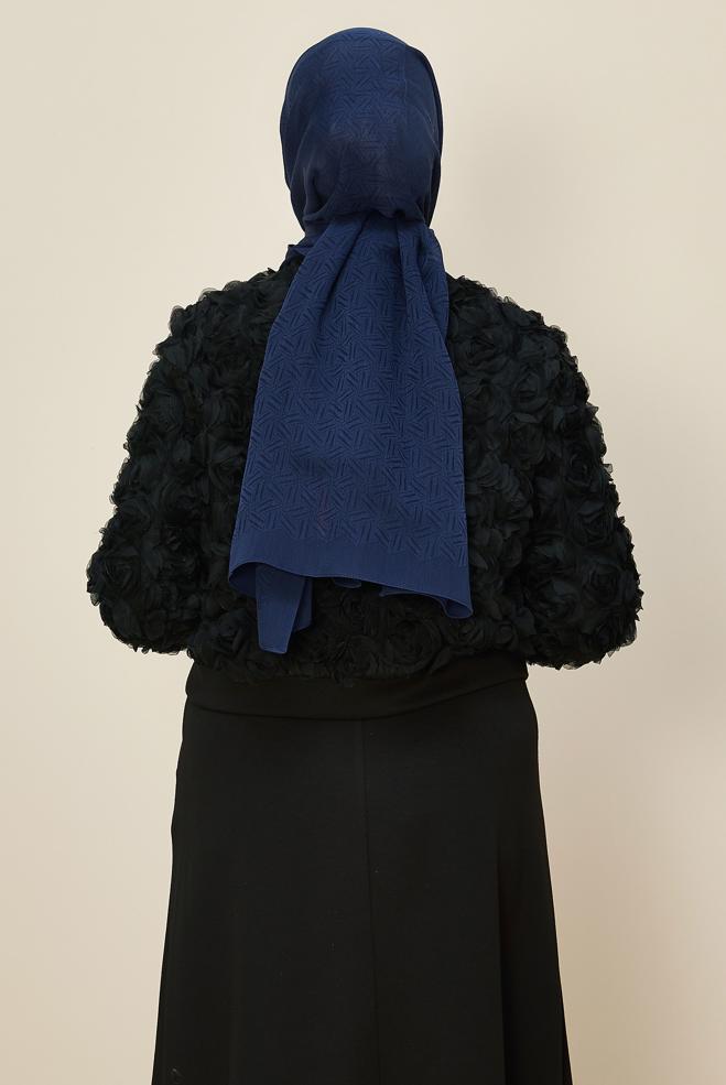 Tesettür giyim LACİVERT ALVİNA VELLURE ŞAL 8613 - ALVİNA