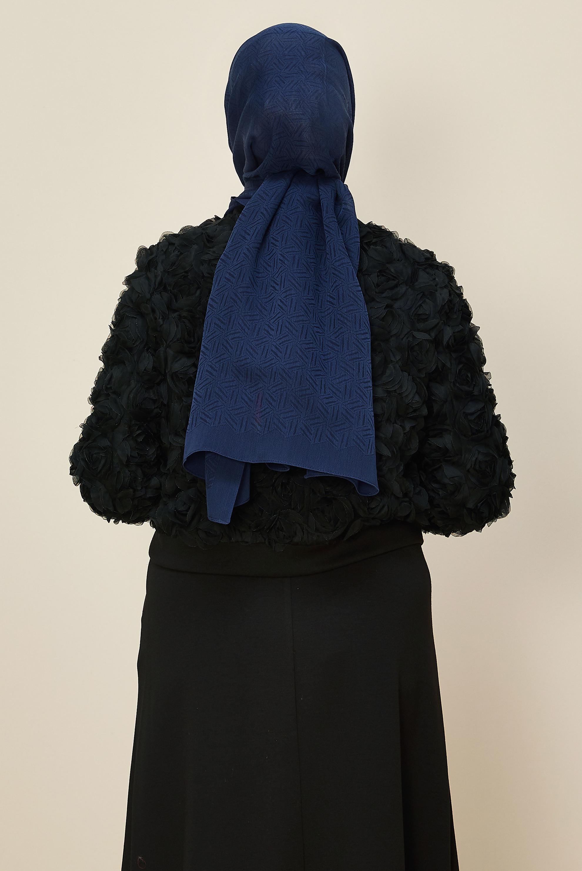 Tesettür giyim LACİVERT ALVİNA VELLURE ŞAL 8613