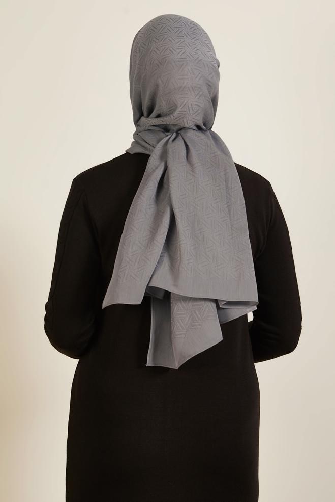 Tesettür giyim GRİ ALVİNA VELLURE ŞAL 8613 - ALVİNA