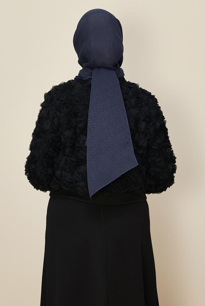 Tesettür giyim LACİVERT ALVİNA VELLURE ŞAL 8613 - ALVİNA