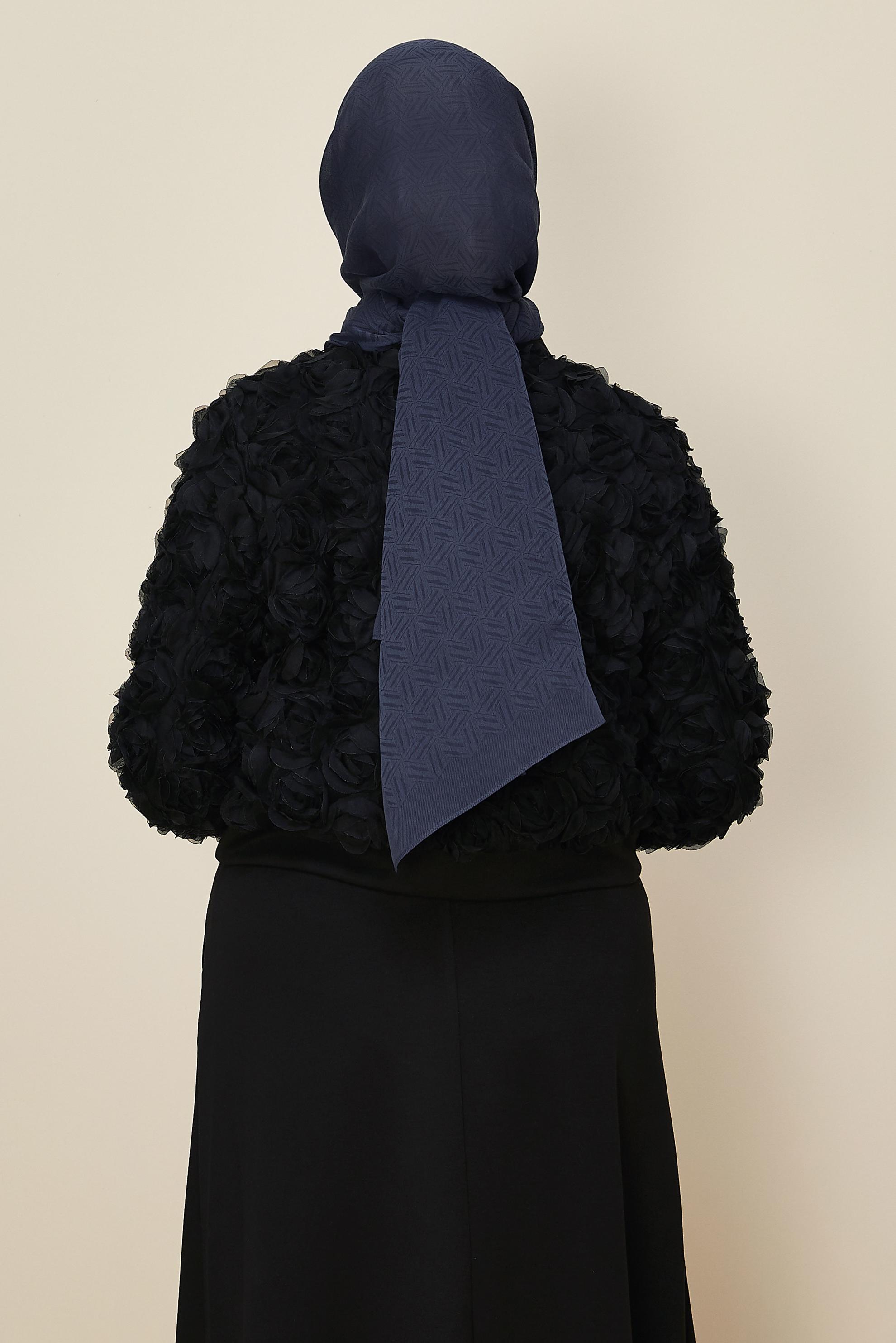 Tesettür giyim LACİVERT ALVİNA VELLURE ŞAL 8613