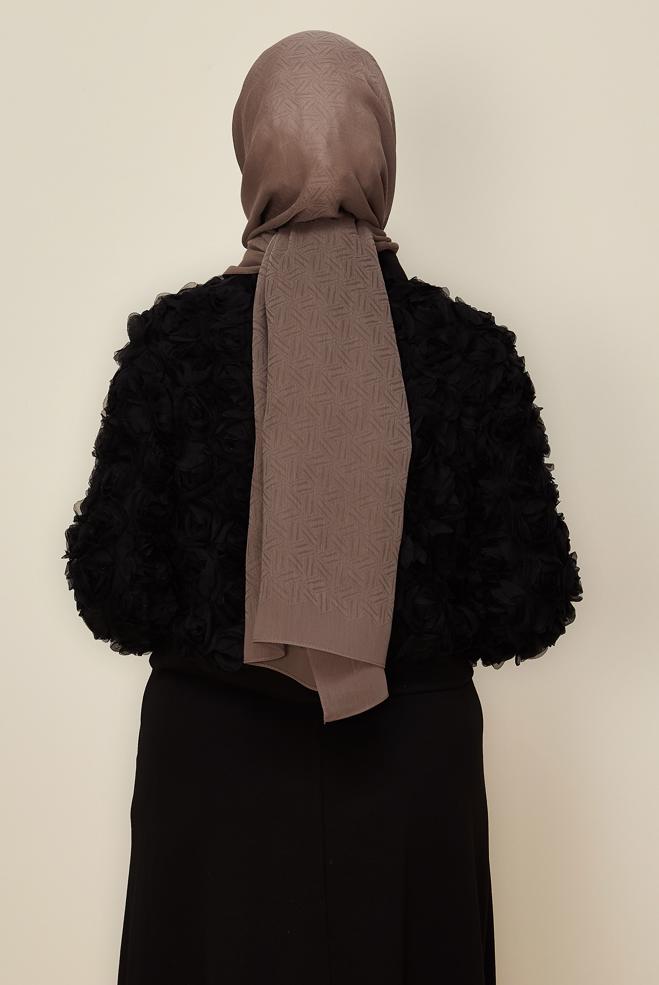 Tesettür giyim VİZON ALVİNA VELLURE ŞAL 8613 - ALVİNA