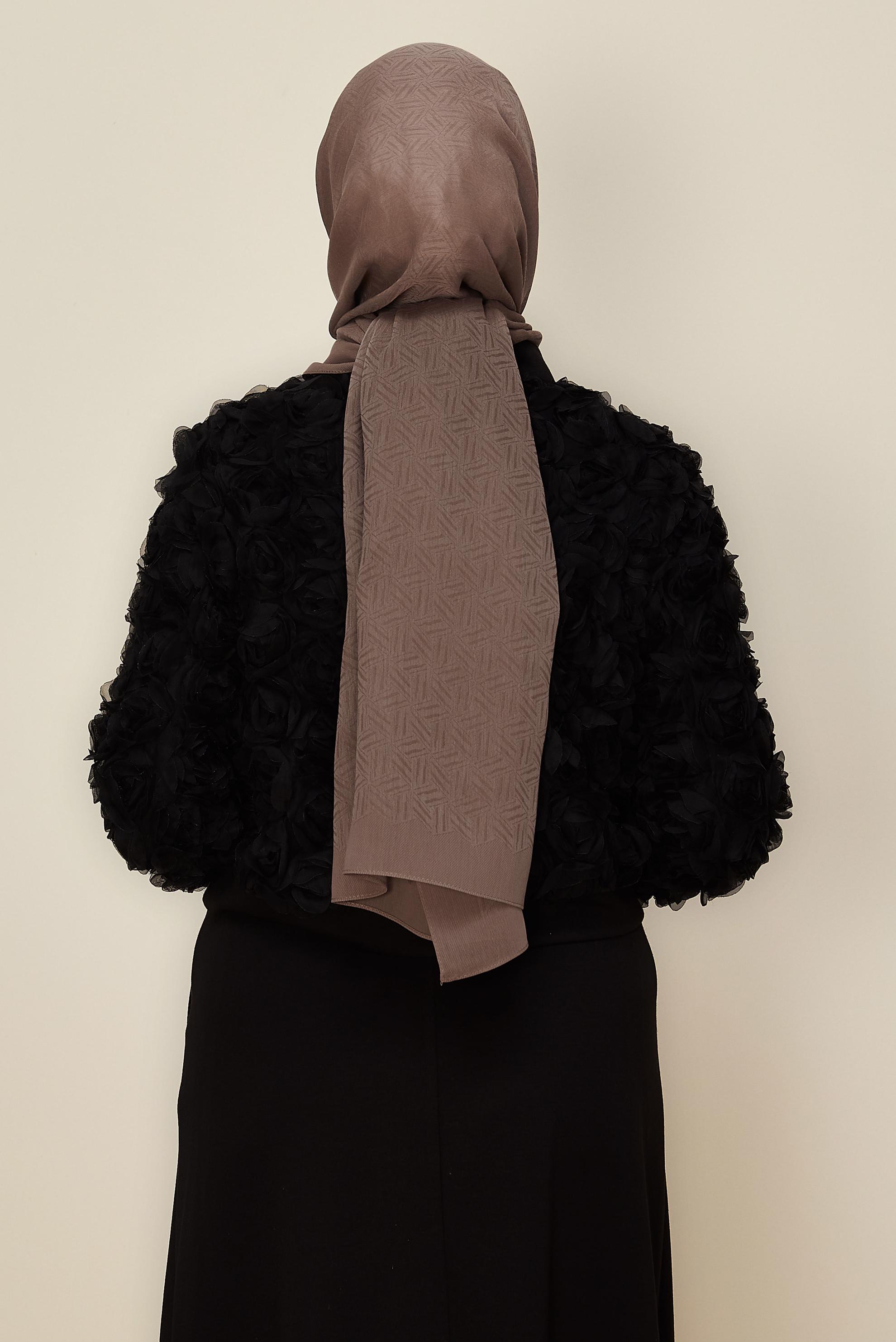 Tesettür giyim VİZON ALVİNA VELLURE ŞAL 8613