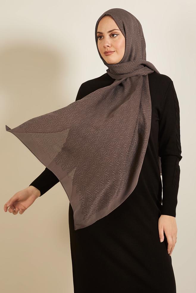 Tesettür giyim KAHVE ALVİNA VELLURE ŞAL 8613 - ALVİNA