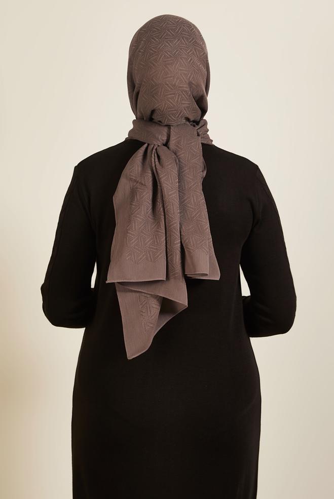 Tesettür giyim KAHVE ALVİNA VELLURE ŞAL 8613 - ALVİNA