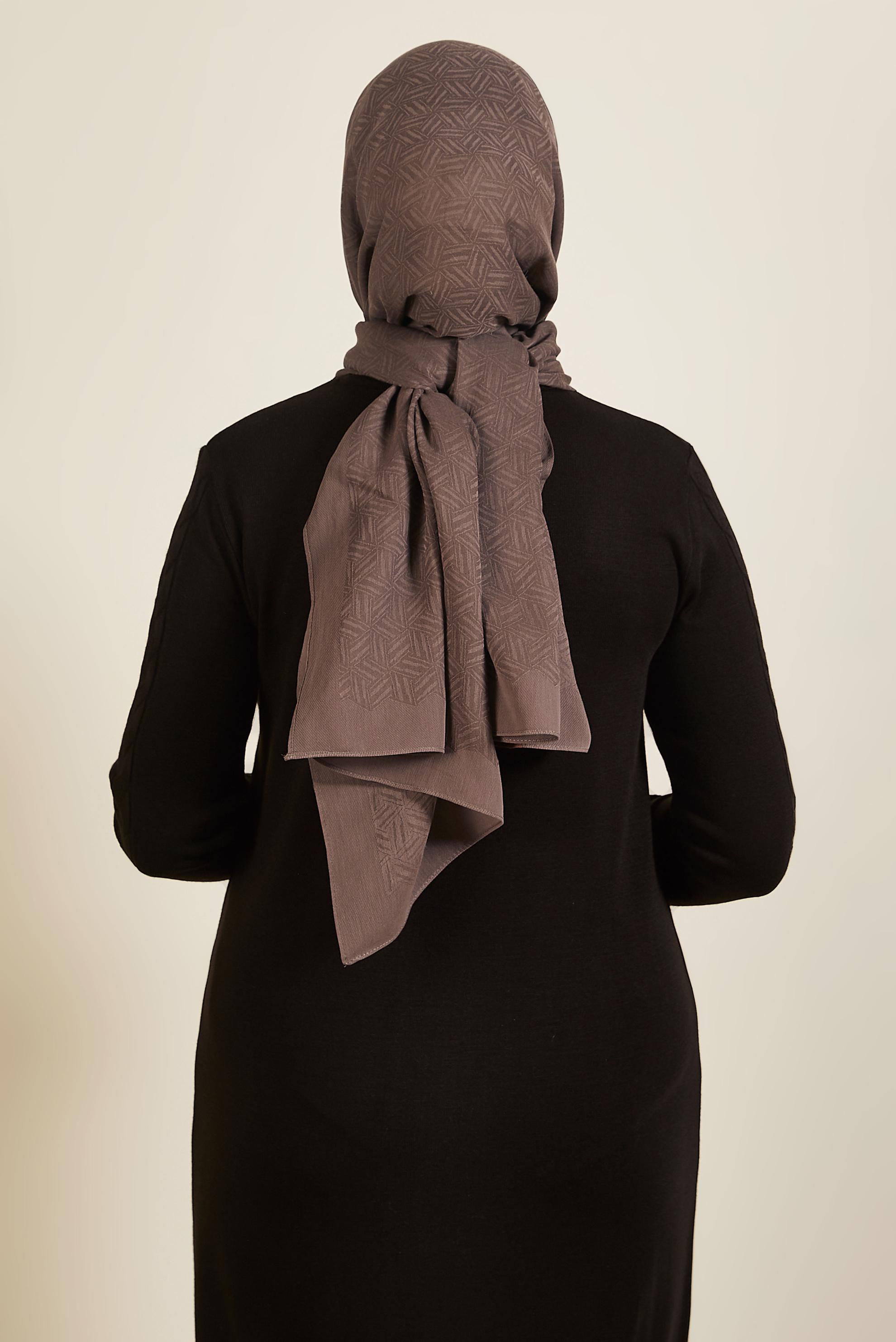 Tesettür giyim KAHVE ALVİNA VELLURE ŞAL 8613