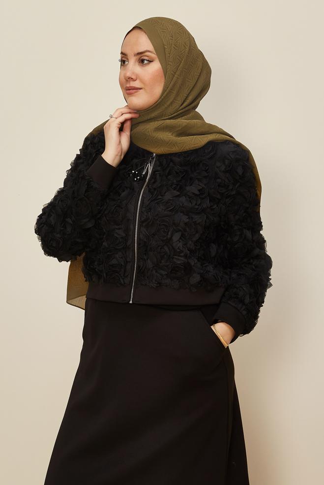 Tesettür giyim YEŞİL ALVİNA VELLURE ŞAL 8613 - ALVİNA