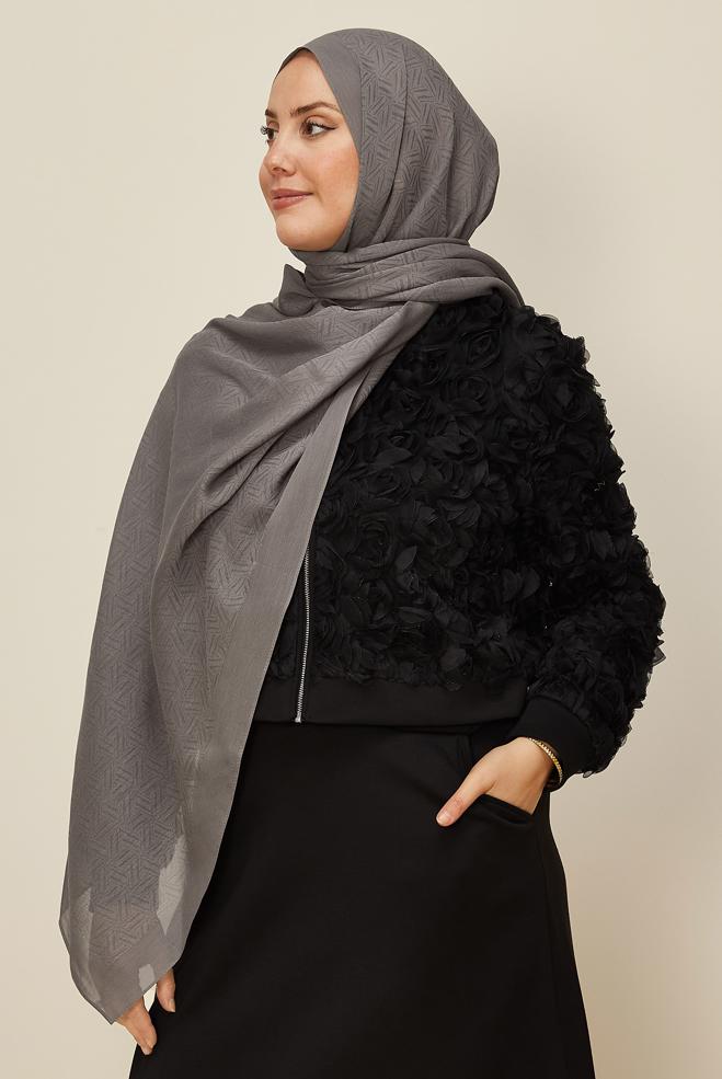 Tesettür giyim EKRU ALVİNA VELLURE ŞAL 8613 - ALVİNA