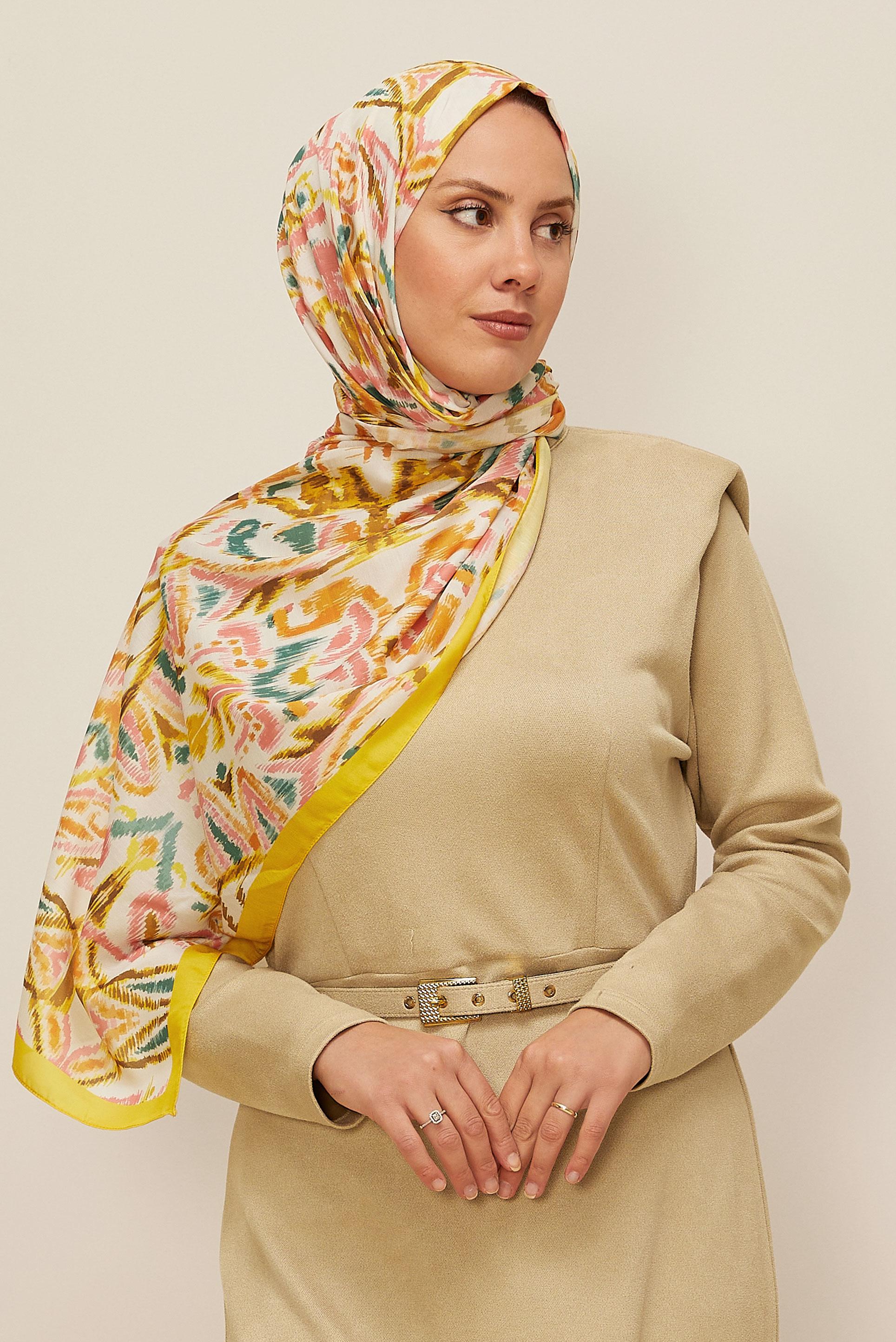 Vêtements hijab JAUNE 10866-1 ALVİNA SOFT ŞAL(HNM)