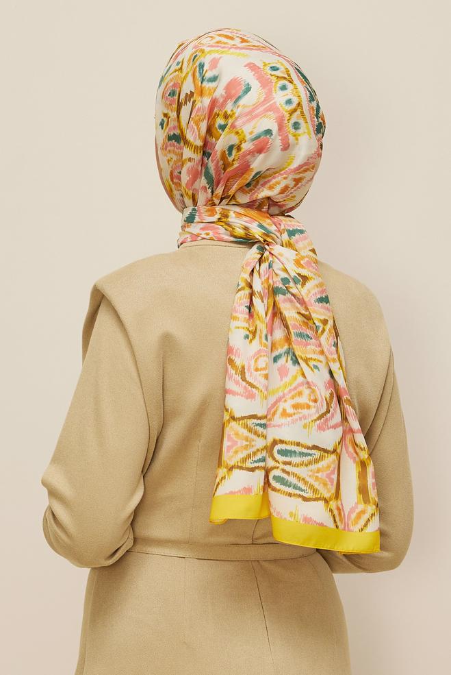 Vêtements hijab JAUNE 10866-1 ALVİNA SOFT ŞAL(HNM) - ALVİNA