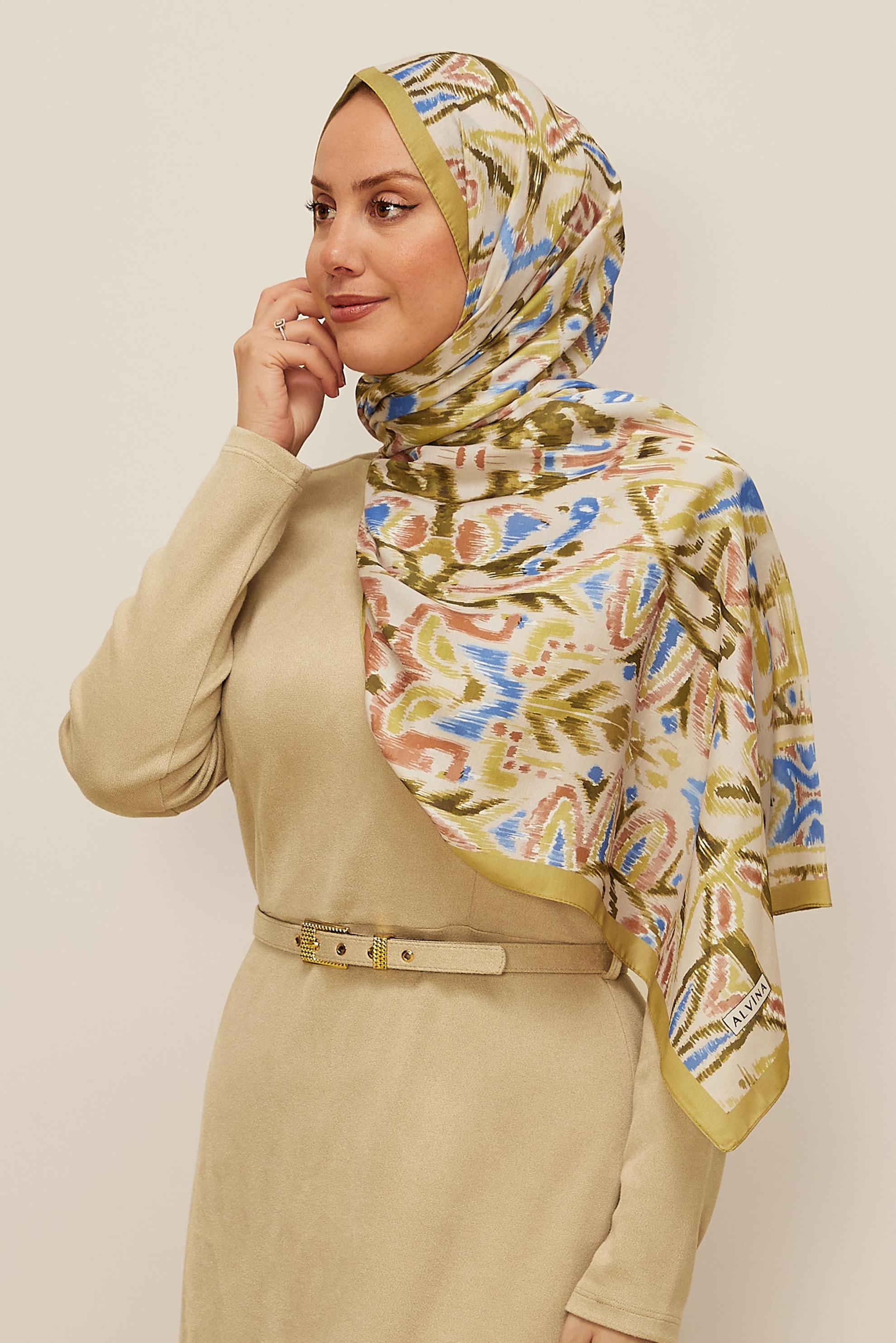 Tesettür giyim YEŞİL ALVİNA SOFT ŞAL 10866-1