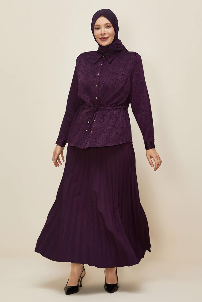 Hijab clothing DAMSON SKIRTED JACQUARD SUIT 20882 - ALVİNA
