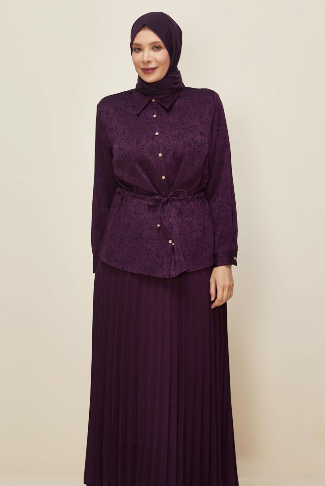 Hijab clothing DAMSON SKIRTED JACQUARD SUIT 20882 - ALVİNA