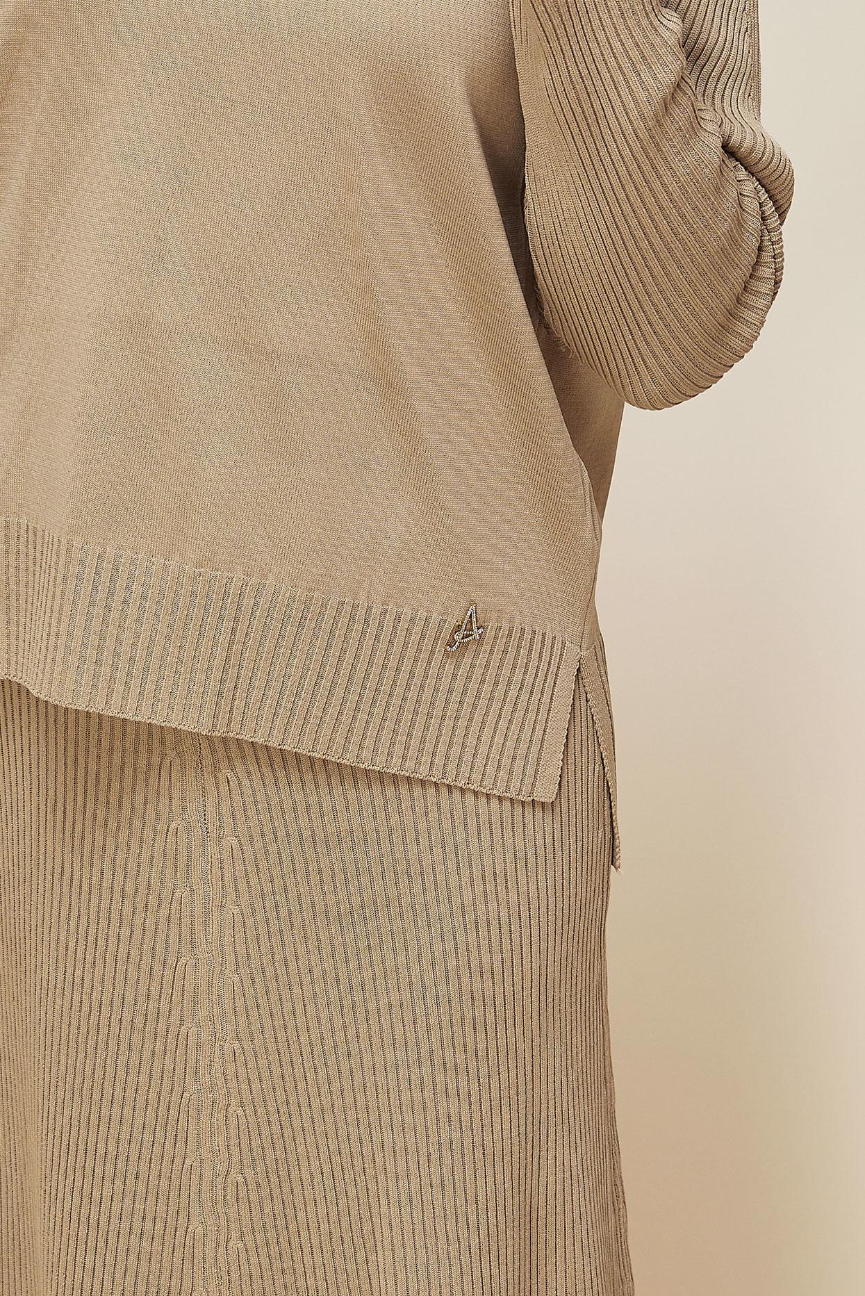 Hijab clothing BEIGE KNITWEAR TWO-PIECE SKIRT SUIT 45860