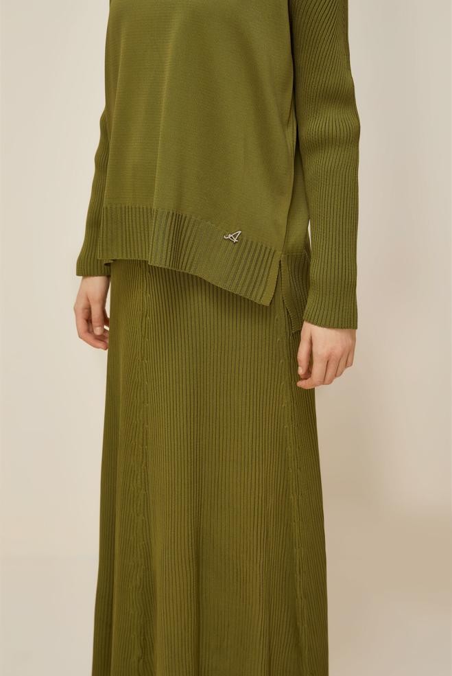 Vêtements hijab VERT ENSEMBLE JUPE DEUX PIÈCES EN TRICOT 45860 - ALVİNA