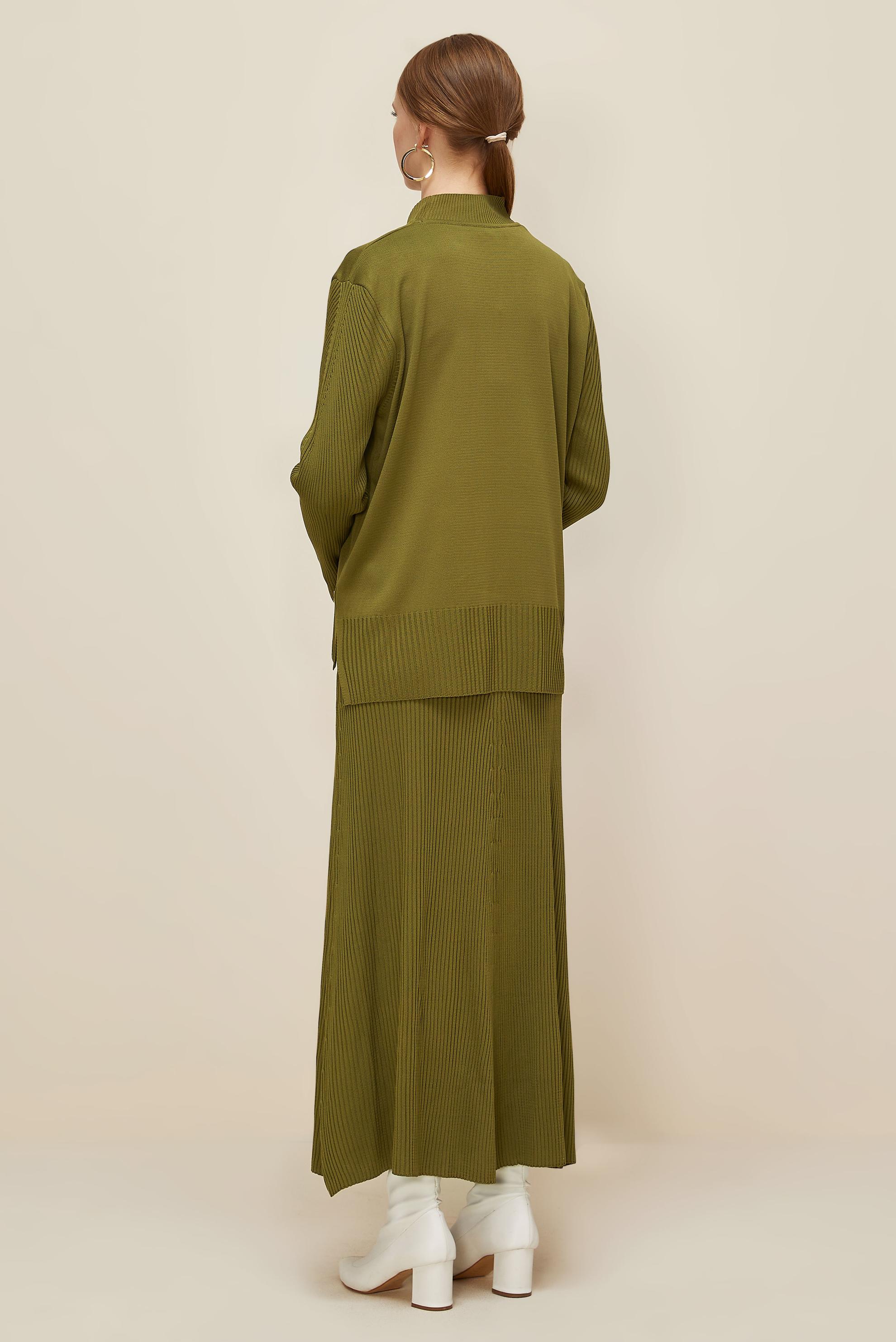 Vêtements hijab VERT ENSEMBLE JUPE DEUX PIÈCES EN TRICOT 45860