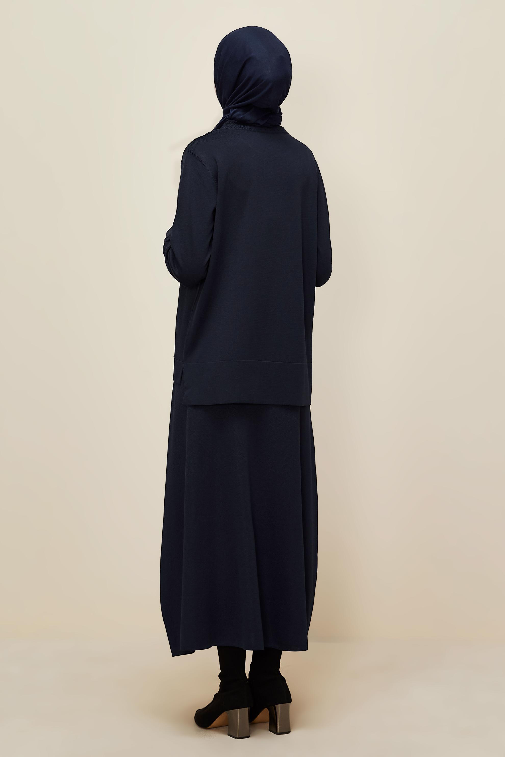 Hijab clothing NAVY BLUE KNITWEAR SKIRT SET 45862