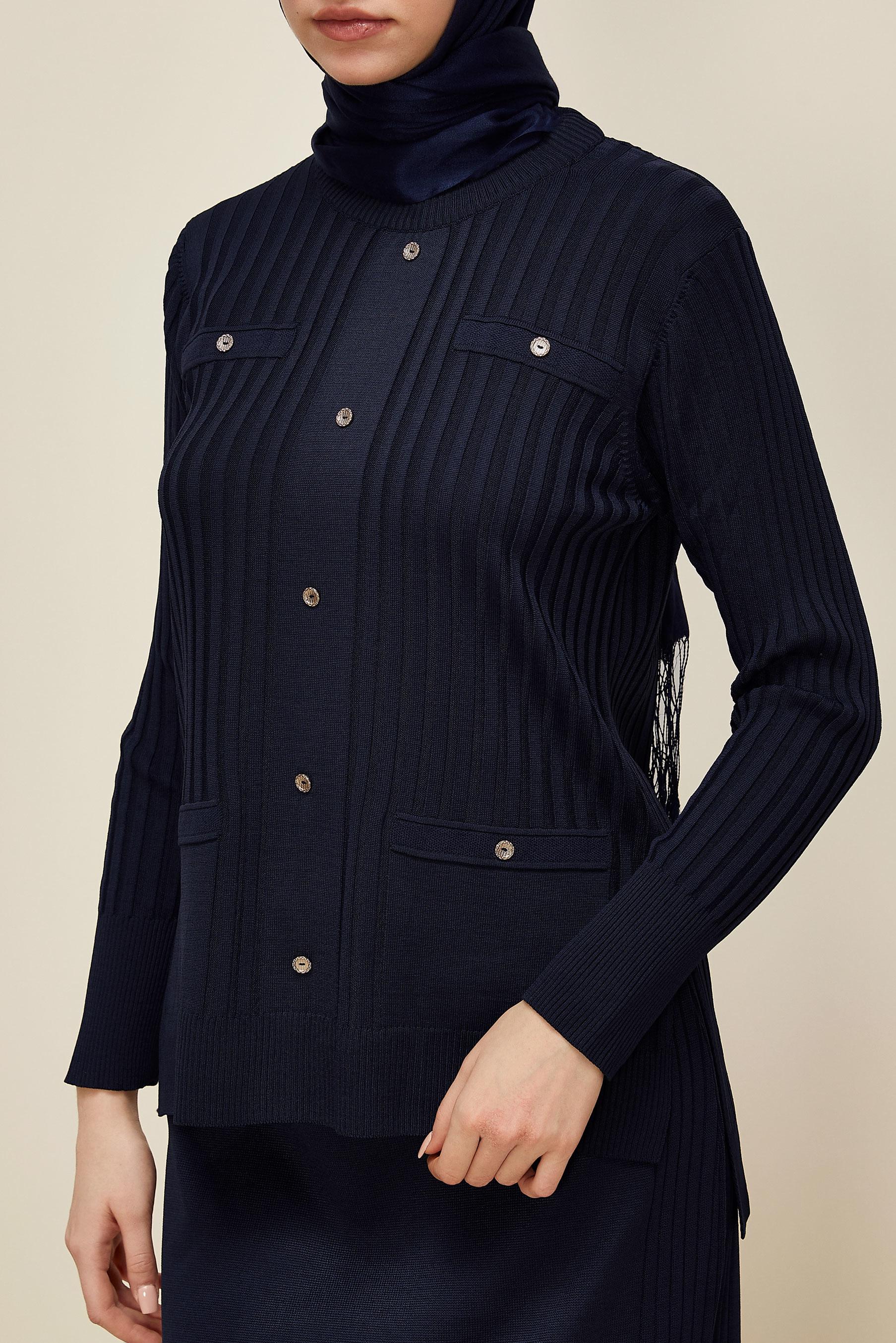 Hijab clothing NAVY BLUE KNITWEAR SKIRT SUIT 45870