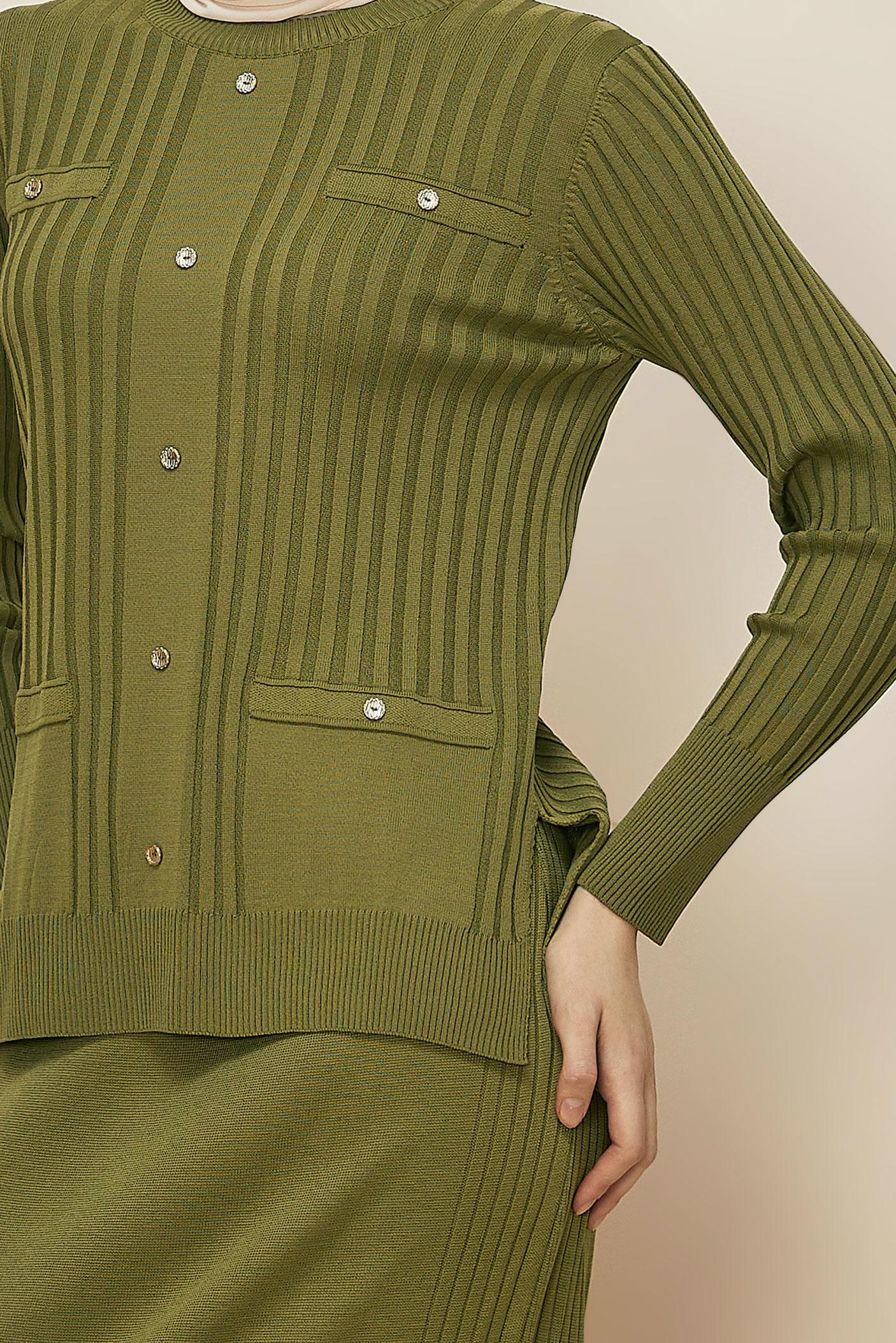 Hijab clothing GREEN KNITWEAR SKIRT SUIT 45870