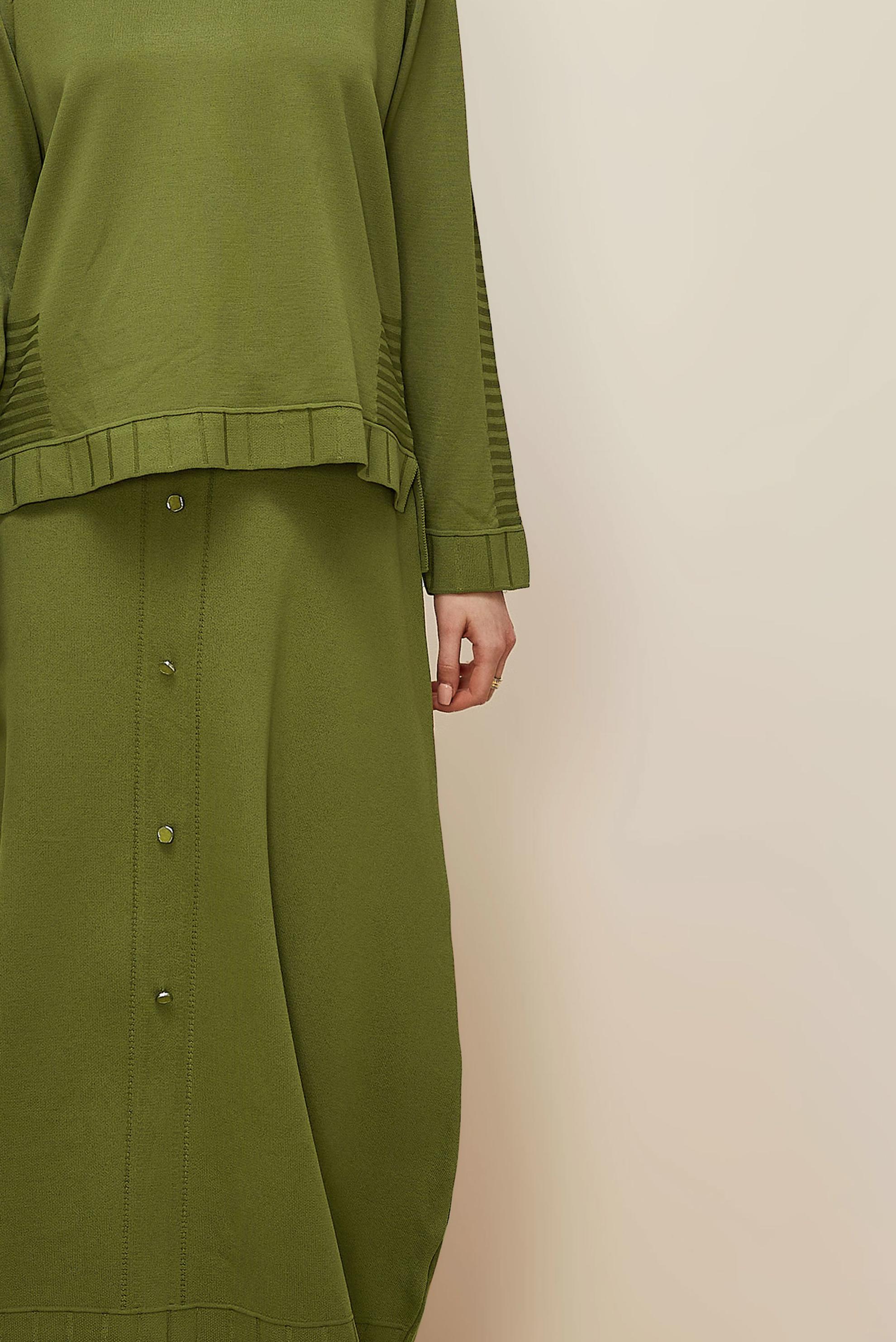 Hijab clothing GREEN KNITWEAR SKIRT SET 45872