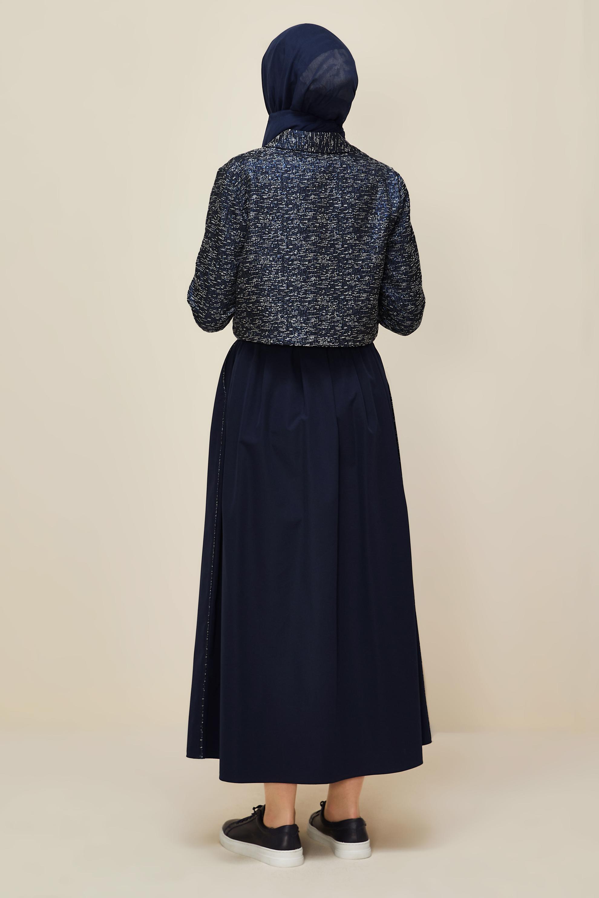 Vêtements hijab BLEU MARINE COSTUME À JUPE JACQUARD 45935