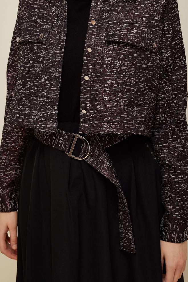 Vêtements hijab PRUNE COSTUME À JUPE JACQUARD 45935 - ALVİNA