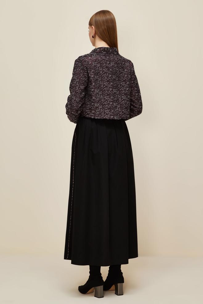 Vêtements hijab PRUNE COSTUME À JUPE JACQUARD 45935 - ALVİNA