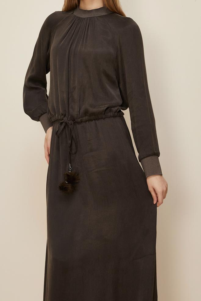 Tesettür giyim KAHVE 45939 CUPRO 21200 2&prime;Lİ ETEK.TK.38-44 TEK 40 - ALVİNA