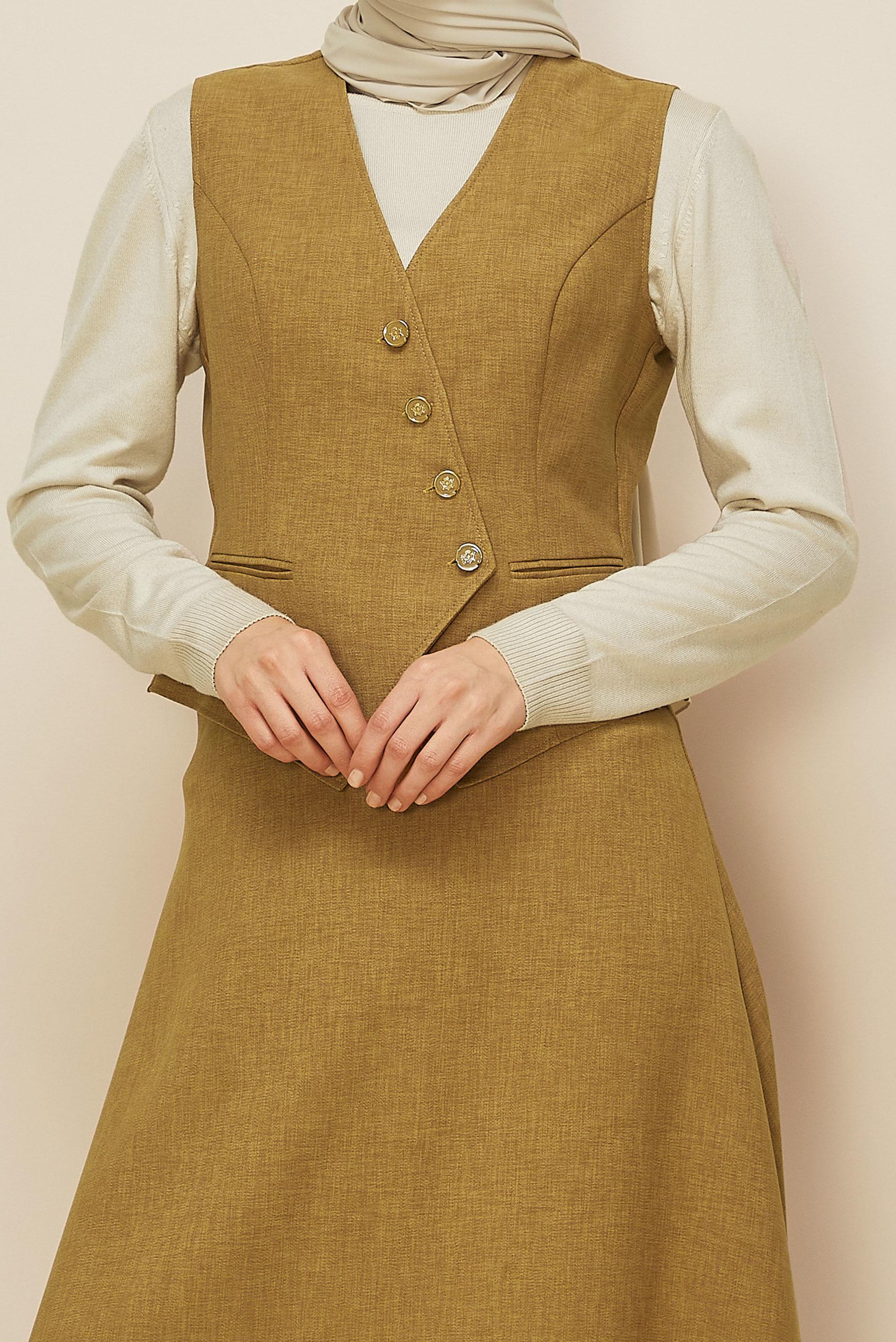 Hijab clothing YELLOW SKIRTED SUIT WITH VEST 45952