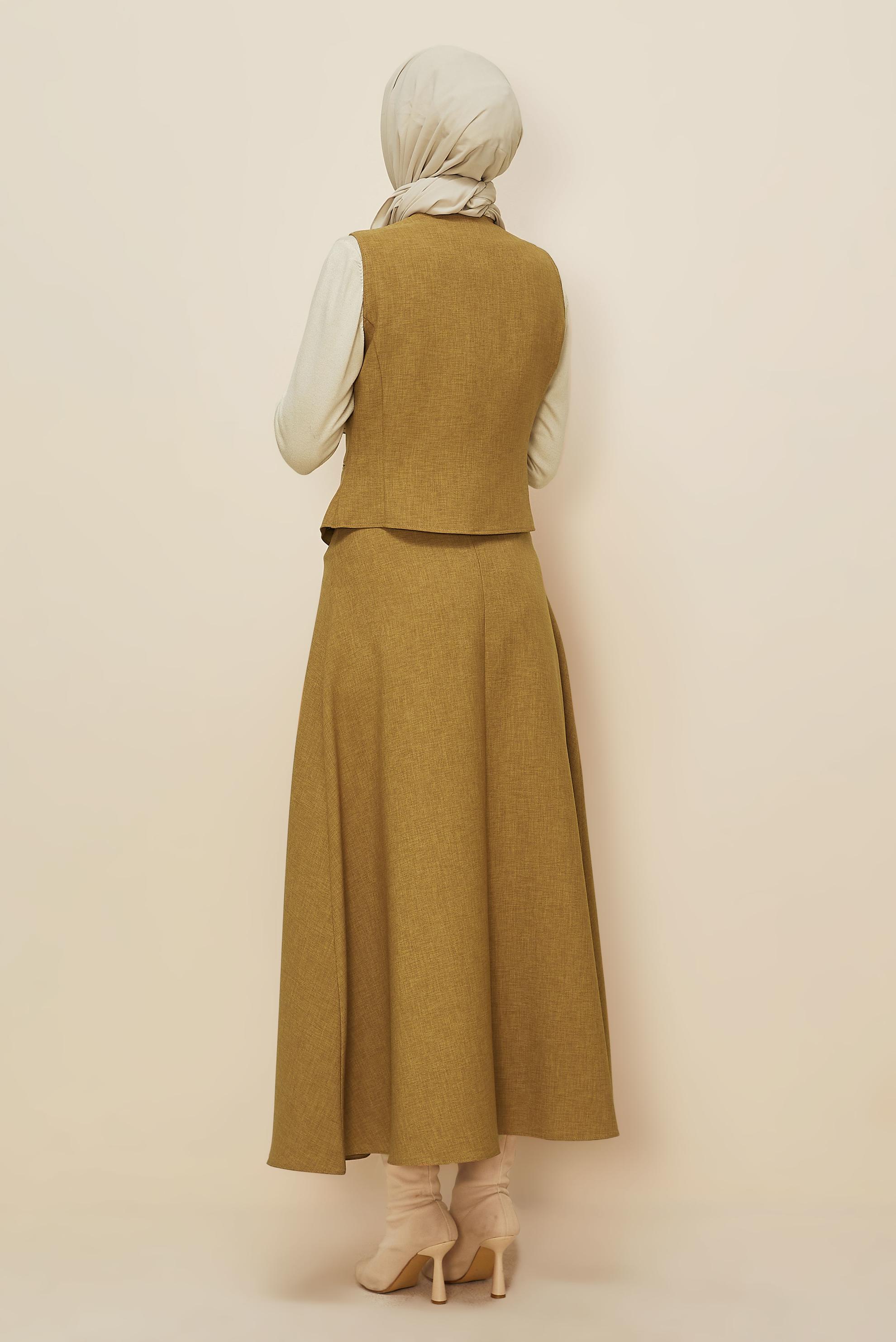 Hijab clothing YELLOW SKIRTED SUIT WITH VEST 45952
