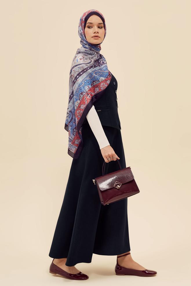 Vêtements hijab BLEU MARINE ENSEMBLE JUPE AVEC GILET 45952 - ALVİNA