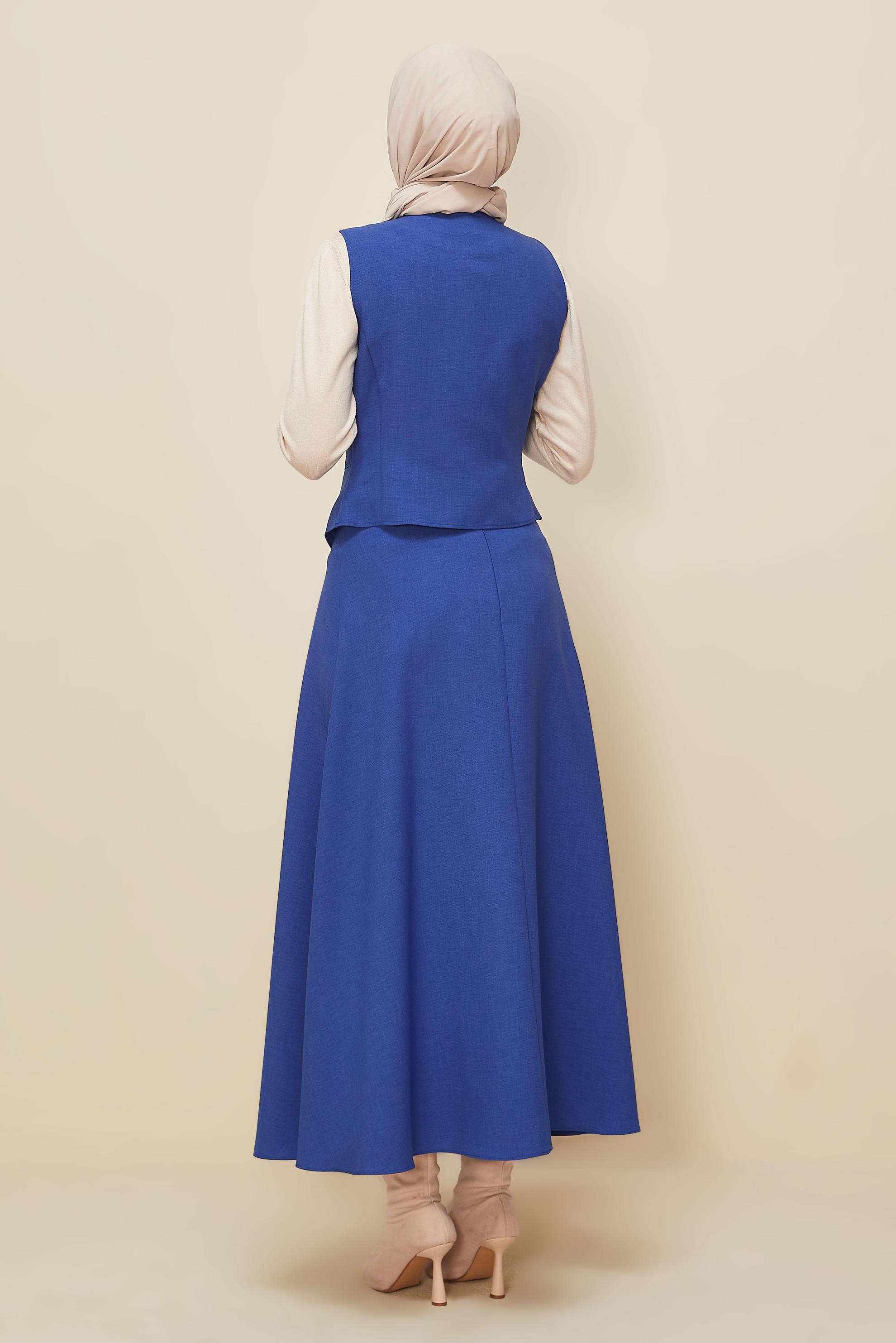 Hijab clothing NAVY BLUE SKIRTED SUIT WITH VEST 45952