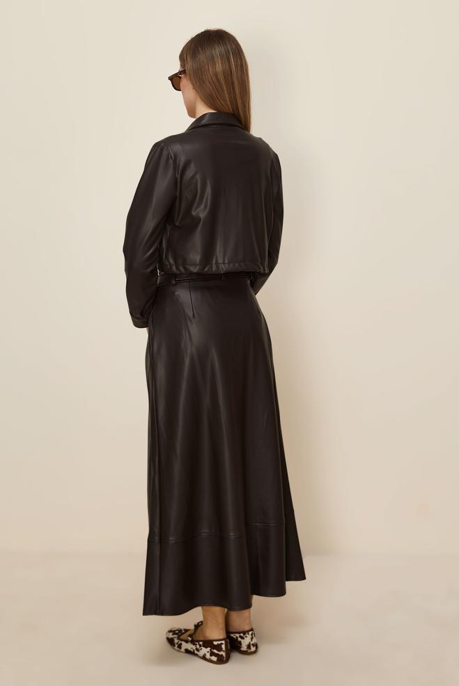 Tesettür giyim KAHVE 46064 DERİ 522 2 Lİ ETEKLİ TK.38-42 TEK 38 - ALVİNA