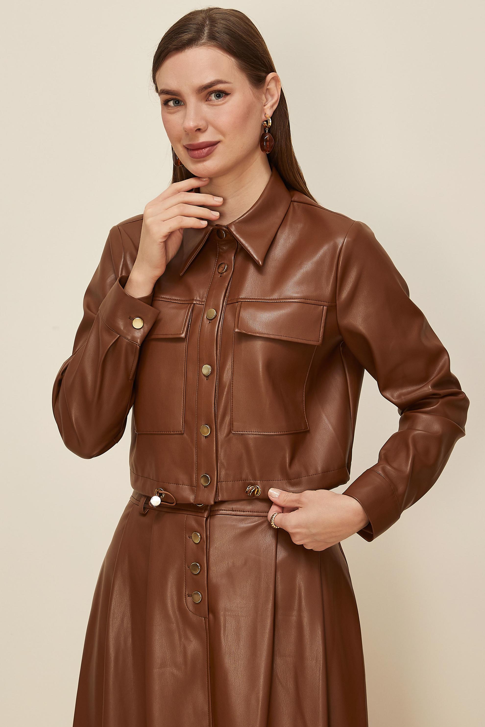 Tesettür giyim TABA 46064 DERİ 522 2 Lİ ETEKLİ TK.38-42 TEK 38