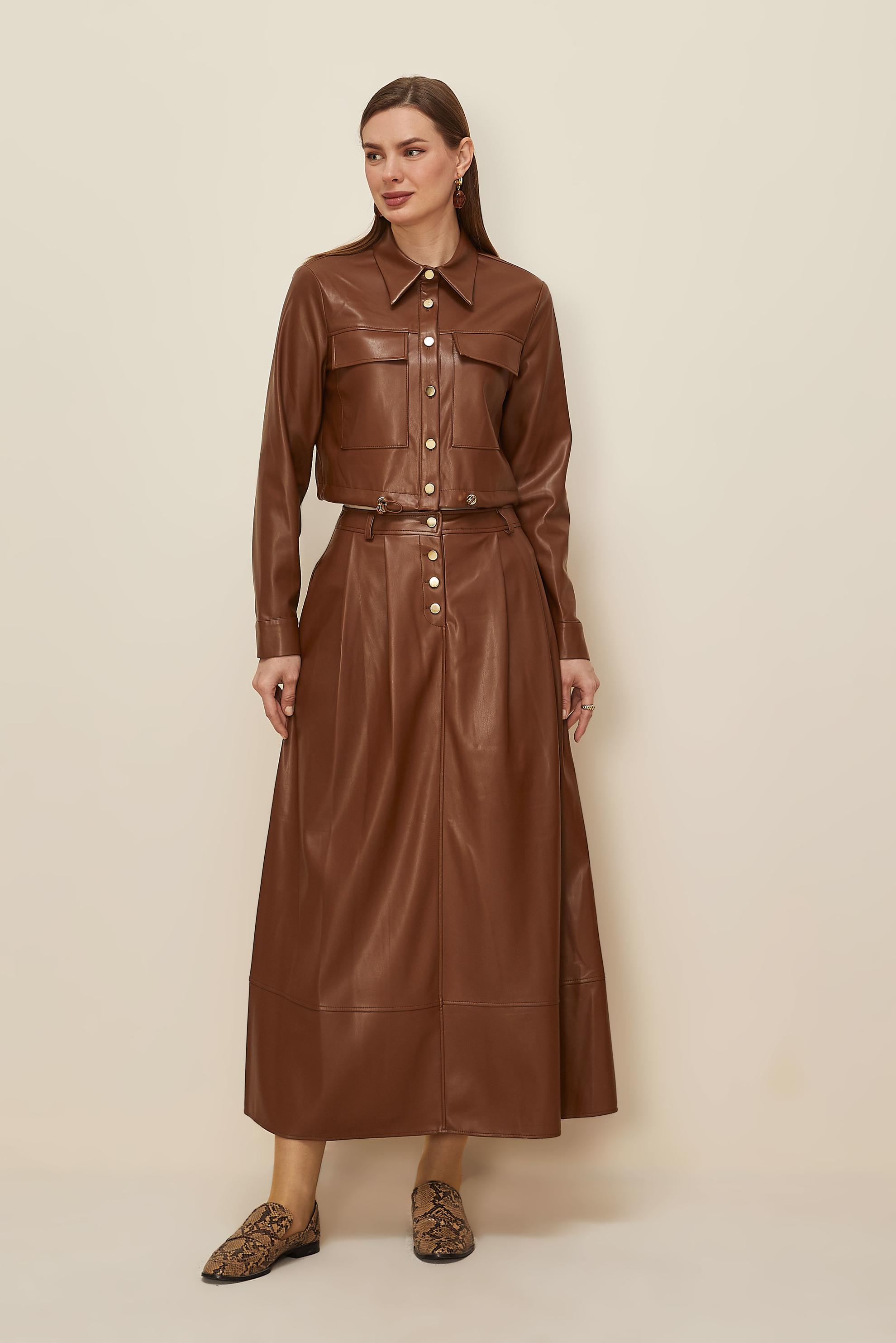 Tesettür giyim TABA 46064 DERİ 522 2 Lİ ETEKLİ TK.38-42 TEK 38