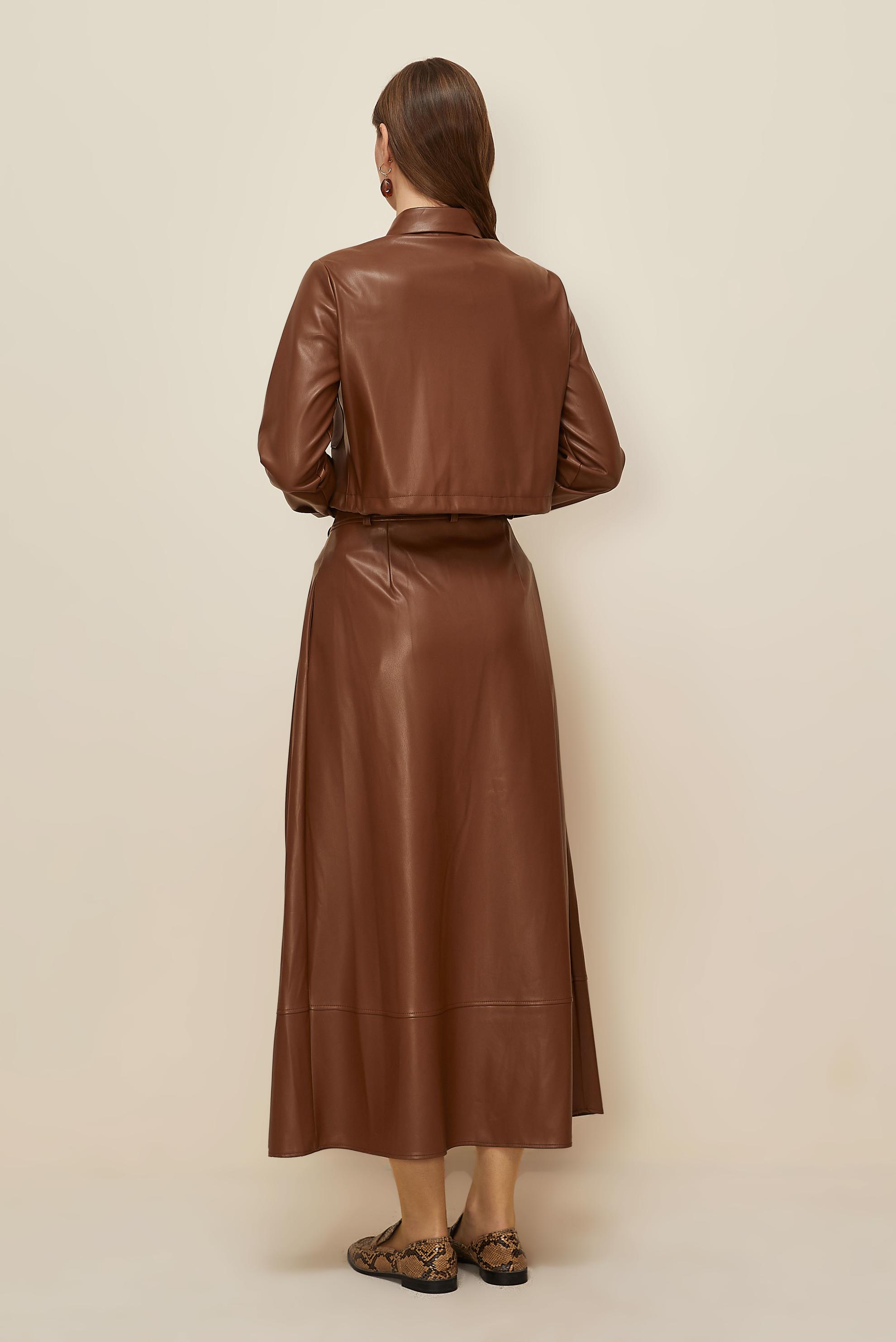 Tesettür giyim TABA 46064 DERİ 522 2 Lİ ETEKLİ TK.38-42 TEK 38