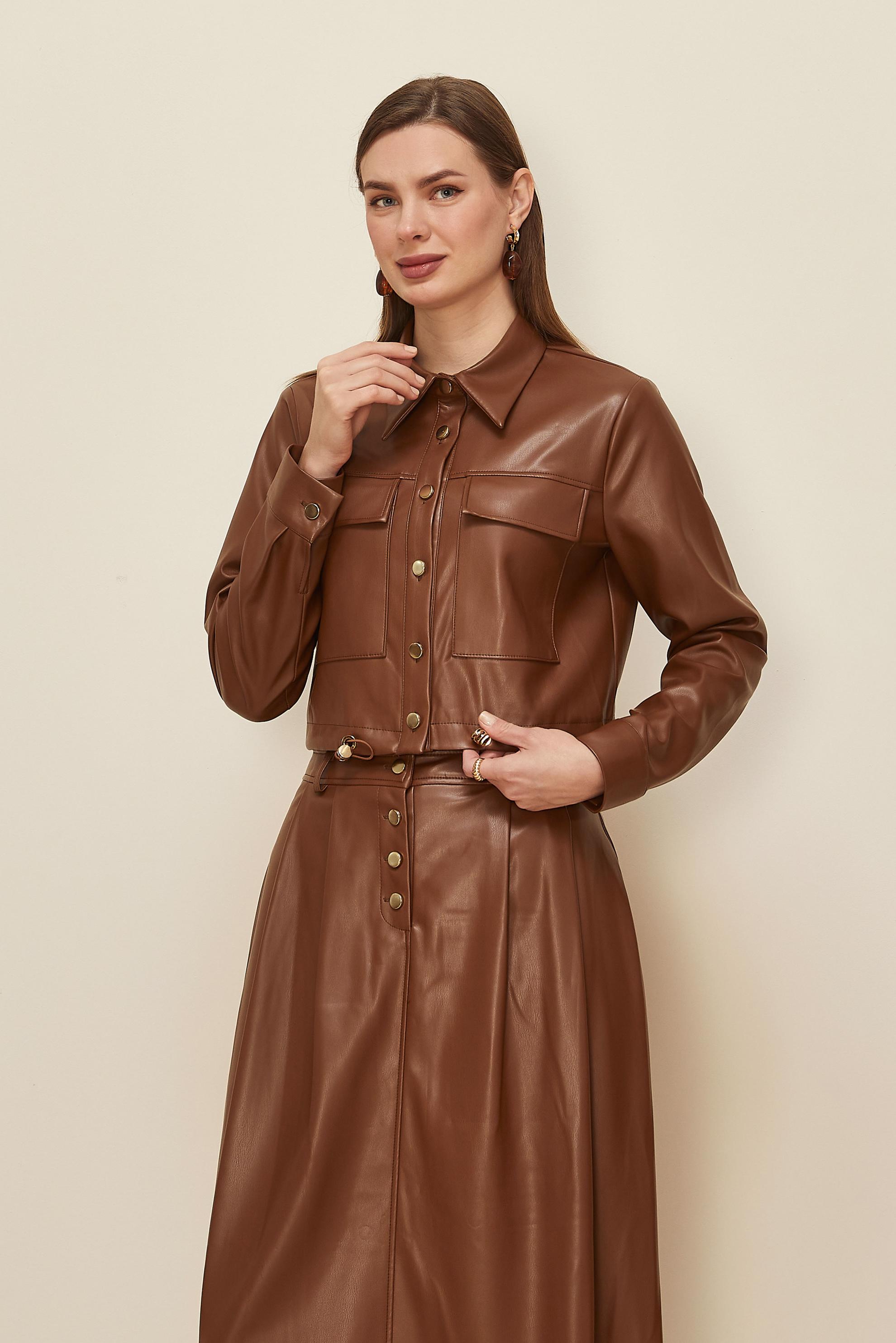 Tesettür giyim TABA 46064 DERİ 522 2 Lİ ETEKLİ TK.38-42 TEK 38