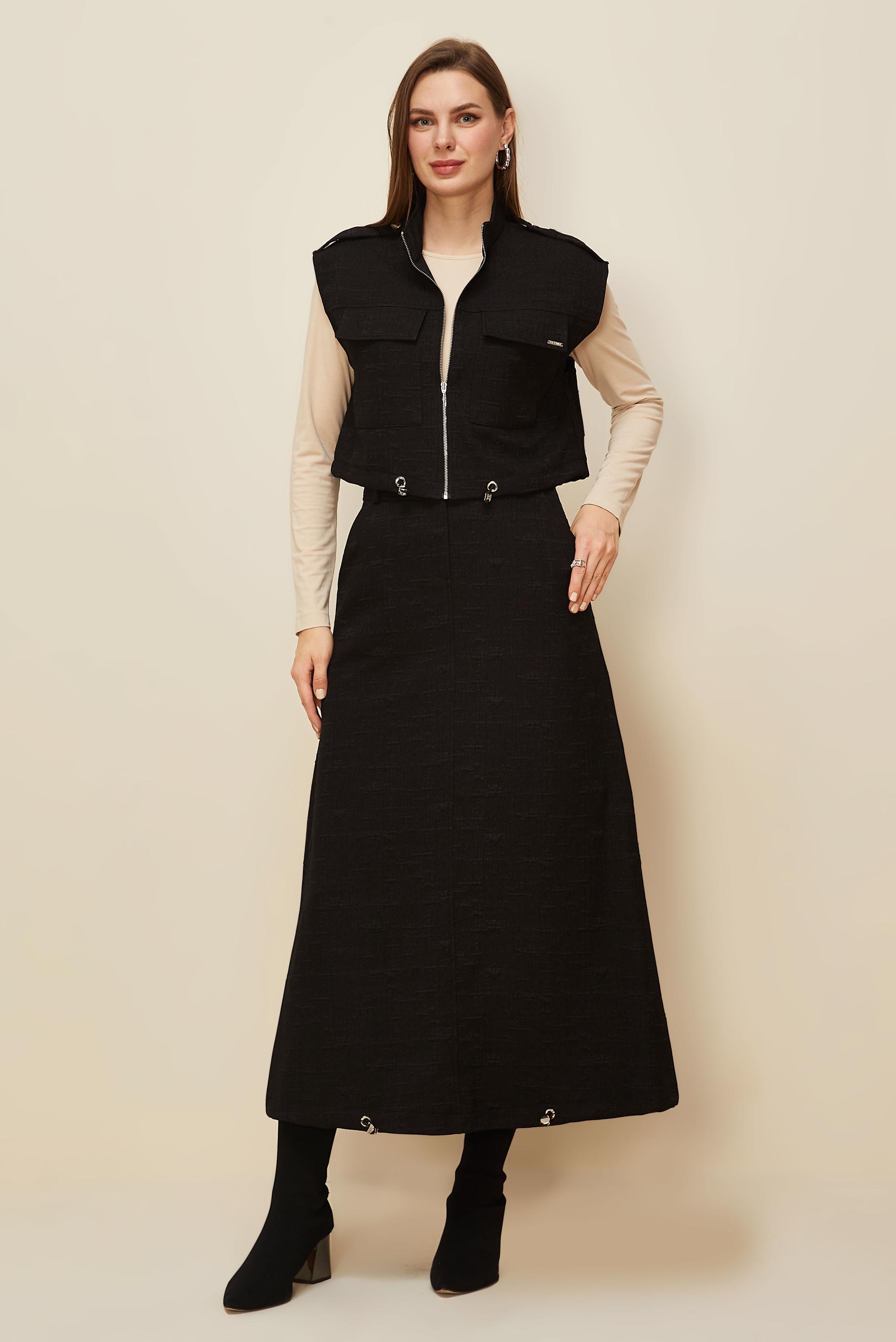 Hijab clothing BLACK JACQUARD SKIRTED SUIT 46101