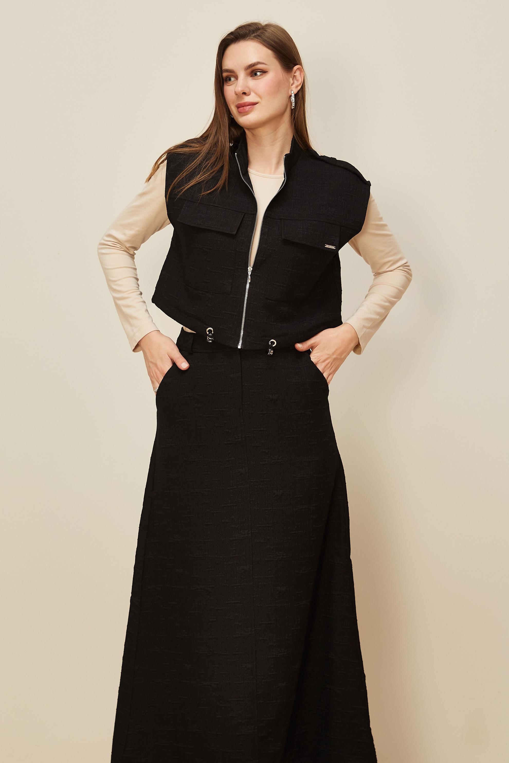 Hijab clothing BLACK JACQUARD SKIRTED SUIT 46101